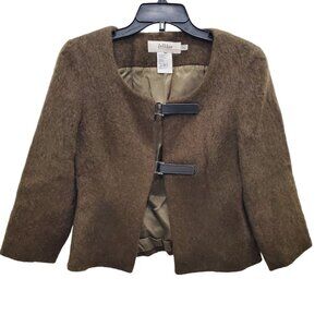 InWear Women's Brown Wool Mohair Blend Outlander Belted Front Cardigan Size US 4